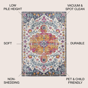 Anaise Ornate Boho Medallion Area Rug